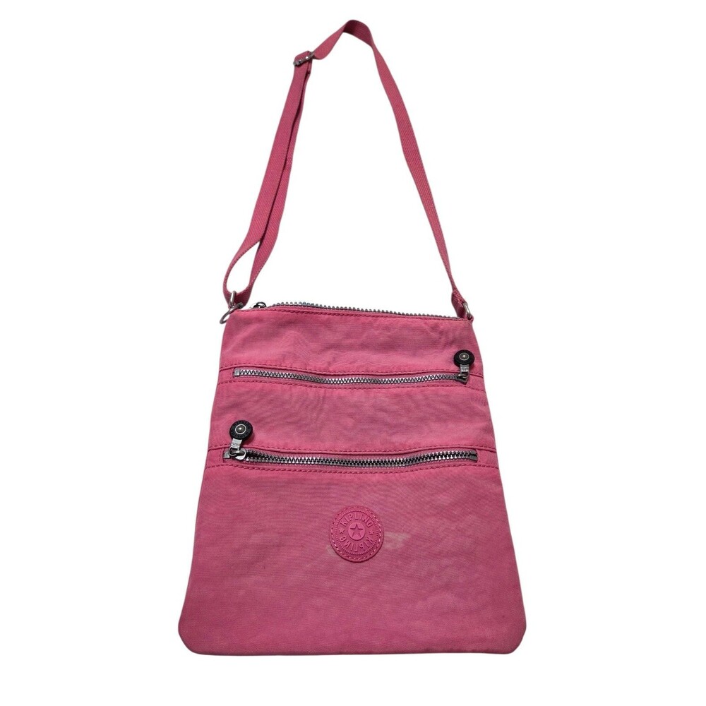 Kipling Keiko Crossbody Bag Posey Pink Nylon Lightweight No Monkey Keychain!!